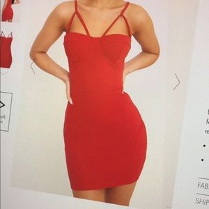 Red mini dress